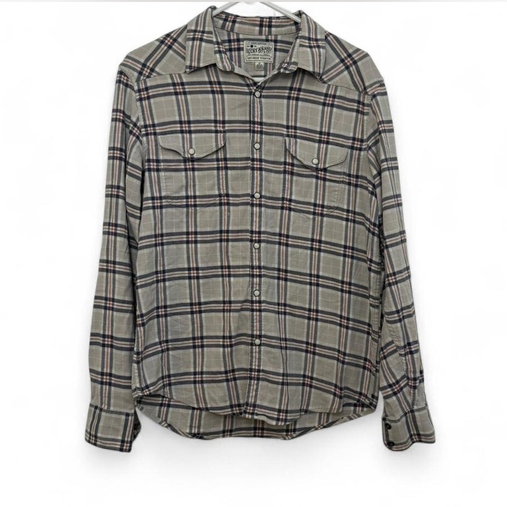 Lucky Brand—‘Saturday Stretch’ Flannel in Gray (Men’s)